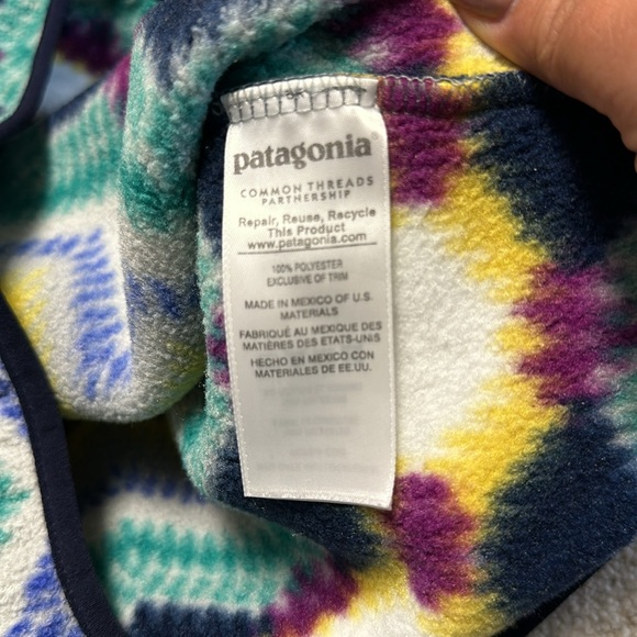 PATAGONIA Synchilla SNAP-T Fleece PULLOVER Aztec TIMBER TWIST Chevron Women M - Picture 7 of 8